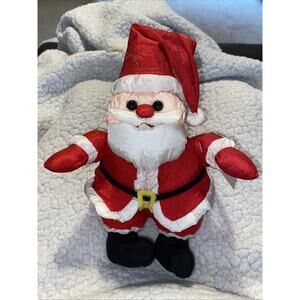 Vintage Toy O Rama Company Santa Claus Nylon Silky 12 In Plush Christmas Holiday